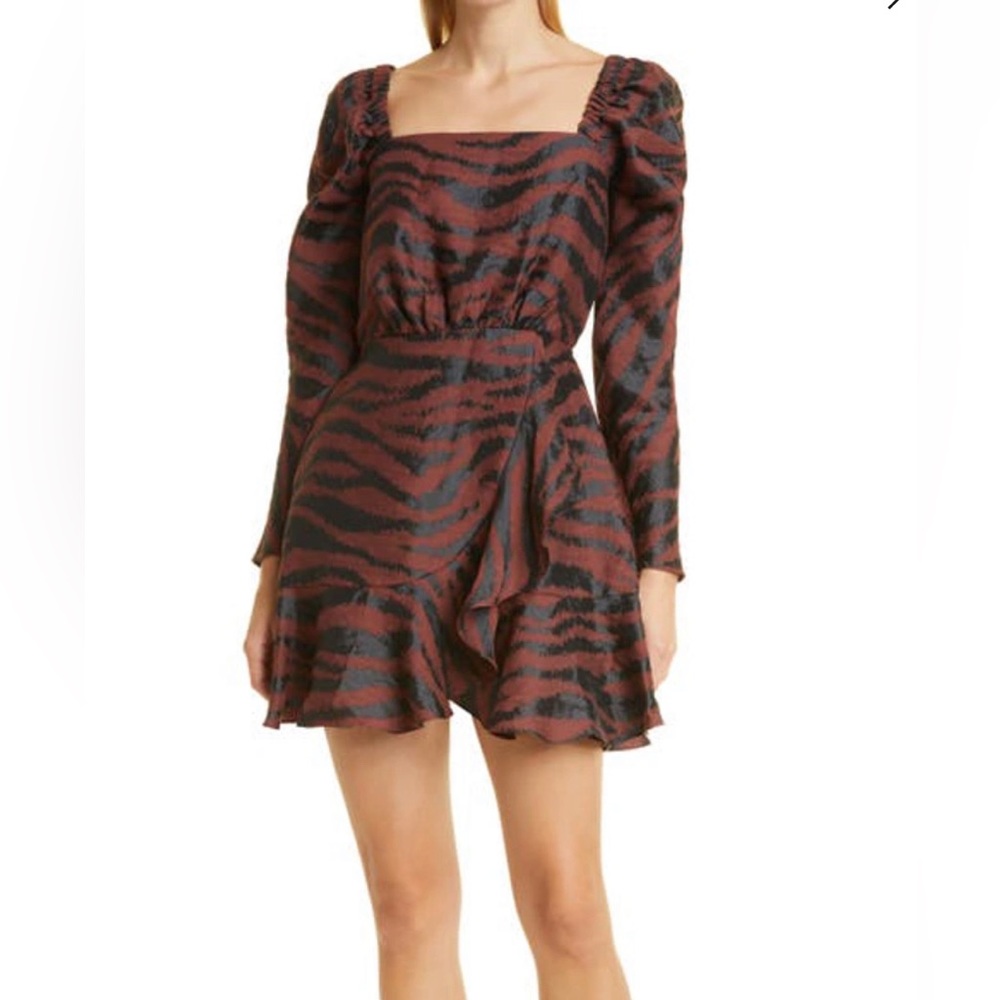 TED BAKER Size 1 Brodii Puff Shoulder Long Sleeve Mini Dress. TB 1, US Size 4